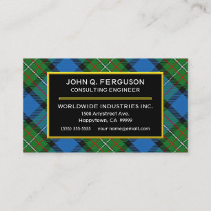 Scottish Klan Fergusson Ferguson Tartan Play Visitkort