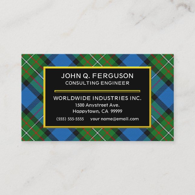 Scottish Klan Fergusson Ferguson Tartan Play Visitkort (Framsida)