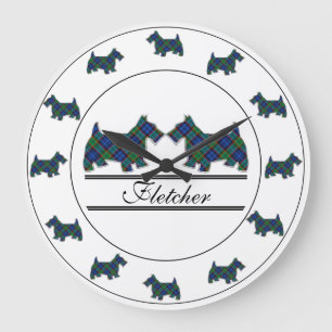 Scottish Klan Fletcher Tartan Play Scottie Hundar Stor Klocka