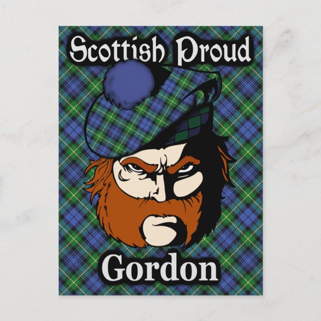 Scottish Klan Gordon Tartan Postcard Vykort (Framsida)