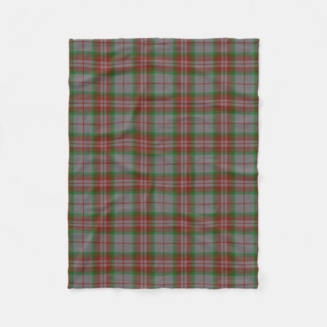 Scottish Klan Grått Tartan Pput Fleecefilt (Framsidan)