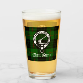 Scottish Klan Gunn Vapensköld Badge och Tartan Glaskopp