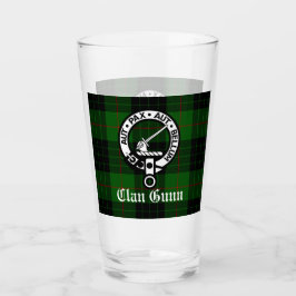 Scottish Klan Gunn Vapensköld Badge och Tartan Glaskopp