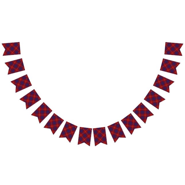 Scottish Klan Hamilton Red and Blue Tartan Vimplar (Alla)