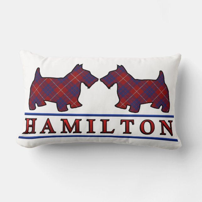 Scottish Klan Hamilton Tartan Scottie Hundar Lumbarkudde (Framsida)