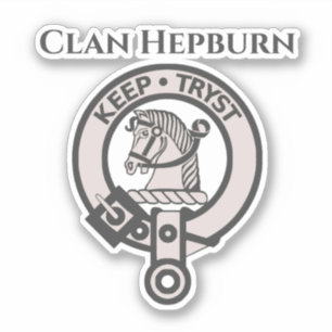Scottish Klan Hepburn Vapensköld Badge Sticker Klistermärken