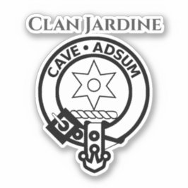 Scottish Klan Jardine Vapensköld Badge Sticker Klistermärken