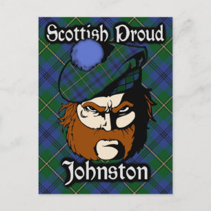 Scottish Klan Johnstone Johnston Tartan Postcard Vykort