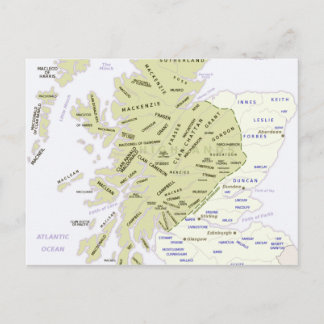 Scottish Klan Karta i Skottland Vykort