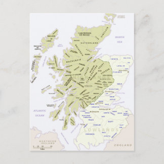 Scottish Klan Karta i Skottland Vykort