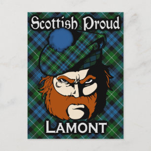 Scottish Klan Lamont Tartan Postcard Vykort