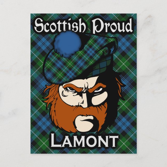 Scottish Klan Lamont Tartan Postcard Vykort (Framsida)
