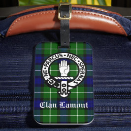 Scottish Klan Lamont Vapensköld Badge och Tartan Bagagebricka