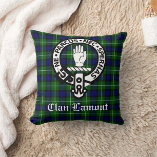 Scottish Klan Lamont Vapensköld Badge och Tartan Kudde