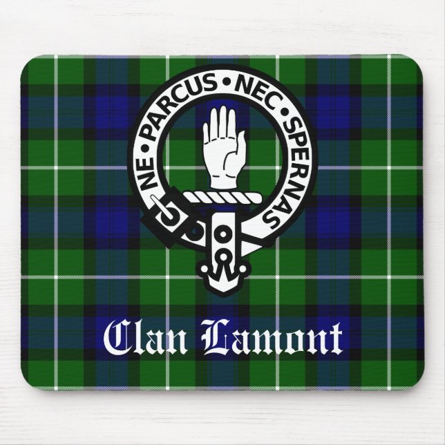 Scottish Klan Lamont Vapensköld Badge och Tartan Musmatta (Framsidan)