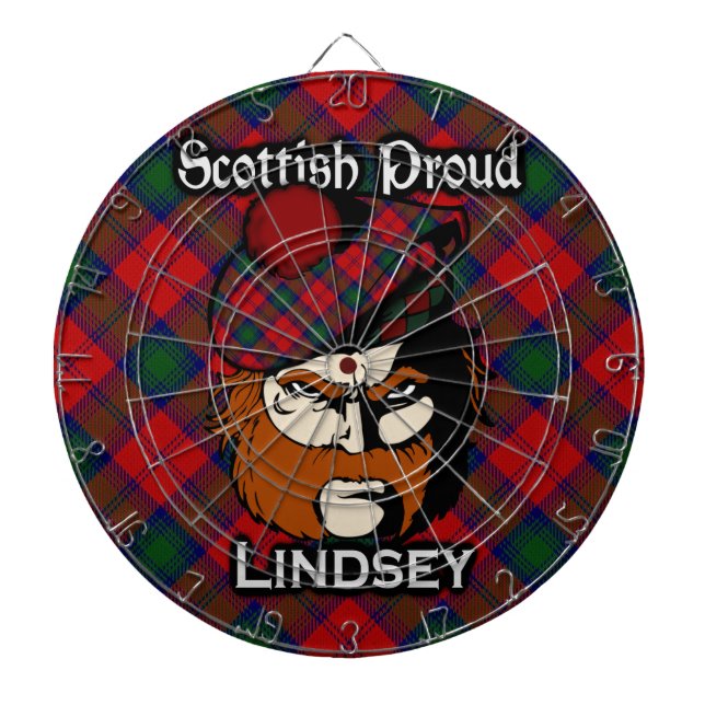 Scottish Klan Lindsey Lindsay Tartan Dartboard Piltavla (Framsidan)