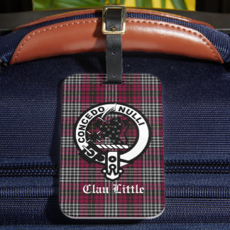 Scottish Klan Little Vapensköld Badge och Tartan A Bagagebricka