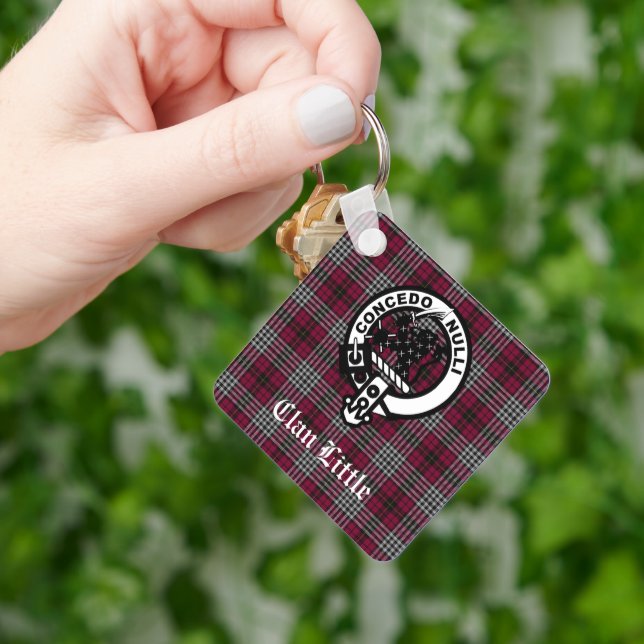 Scottish Klan Little Vapensköld Badge och Tartan A Nyckelring (Hand)
