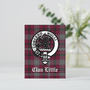 Scottish Klan Little Vapensköld Badge och Tartan A Vykort