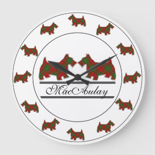 Scottish Klan MacAulay Tartan Play Scottie Hundar Stor Klocka