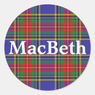 Scottish Klan MacBeth Tartan Play Runt Klistermärke