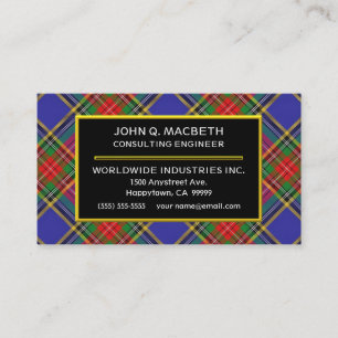 Scottish Klan MacBeth Tartan Play Visitkort
