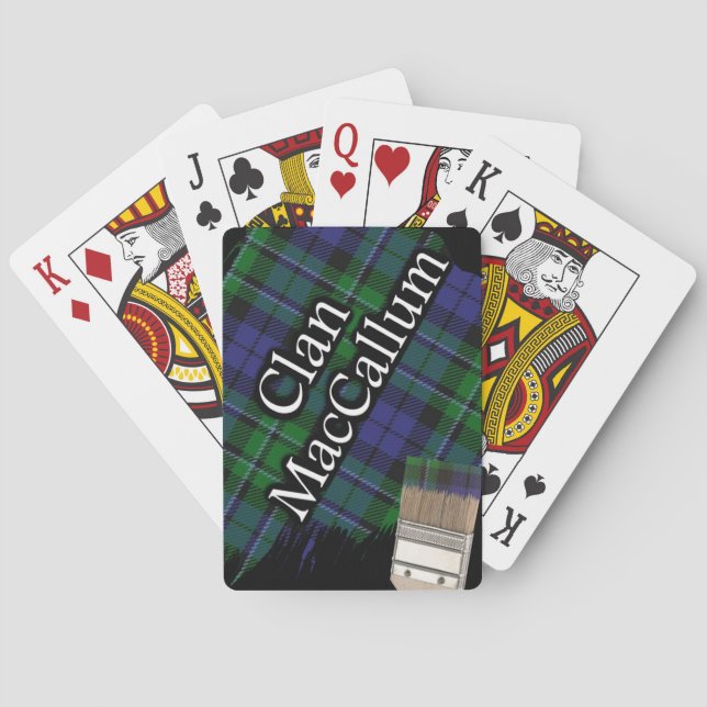 Scottish Klan MacCallum Tartan Paint-pensel Spel Kort (Baksidan)