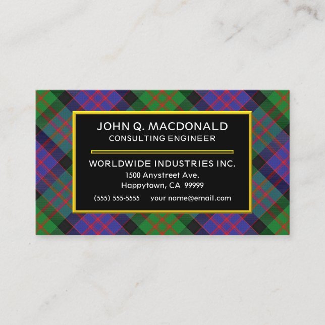 Scottish Klan MacDonald Donald Tartan Play Visitkort (Framsida)
