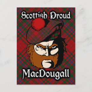 Scottish Klan MacDougall Tartan Postcard Vykort