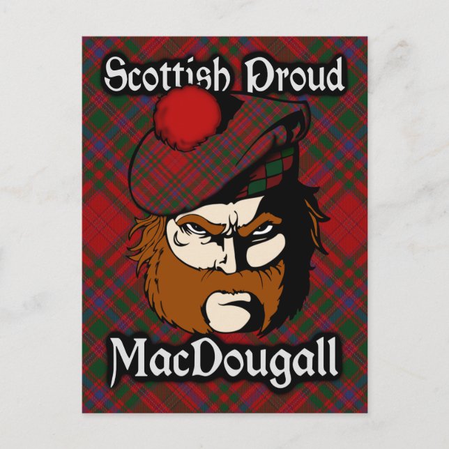 Scottish Klan MacDougall Tartan Postcard Vykort (Framsida)