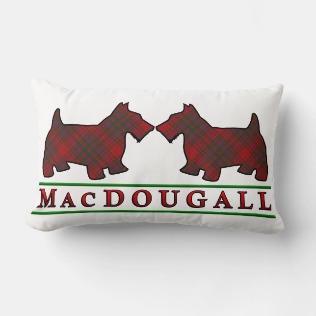 Scottish Klan MacDougall Tartan Scottie Hundar Lumbarkudde (Framsida)