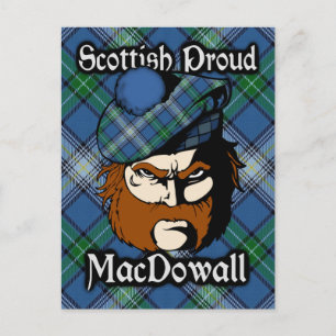 Scottish Klan MacDowall Tartan Postcard Vykort