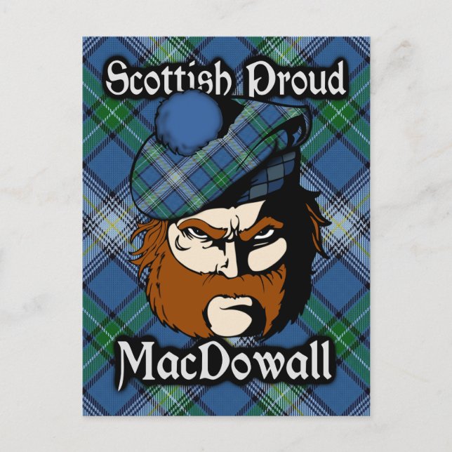 Scottish Klan MacDowall Tartan Postcard Vykort (Framsida)