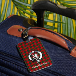 Scottish Klan MacDuff Tartan och Vapensköld Badge Bagagebricka
