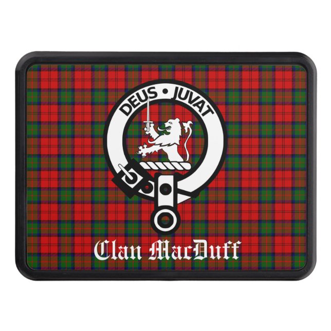 Scottish Klan MacDuff Tartan och Vapensköld Badge Dragkroksskydd (Framsidan)