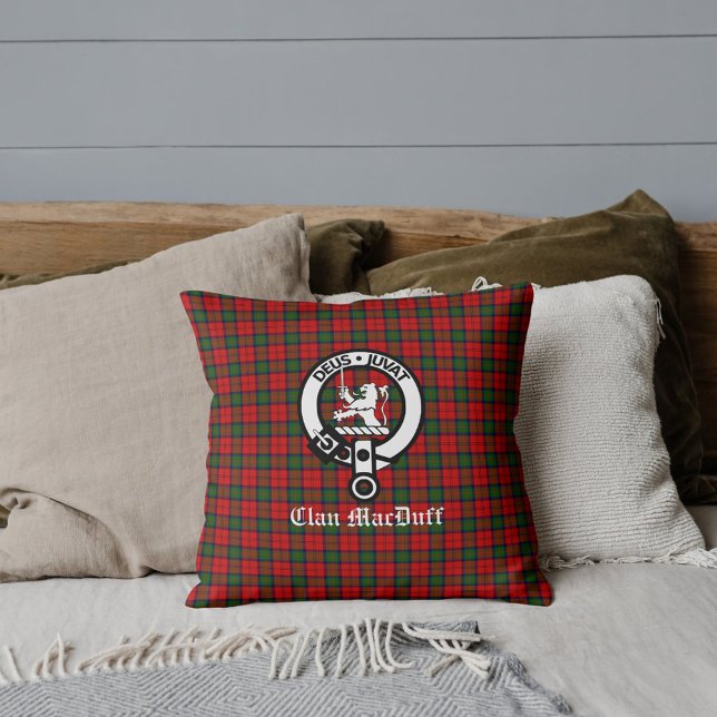 Scottish Klan MacDuff Tartan och Vapensköld Badge Kudde (Skapare uppladdad)