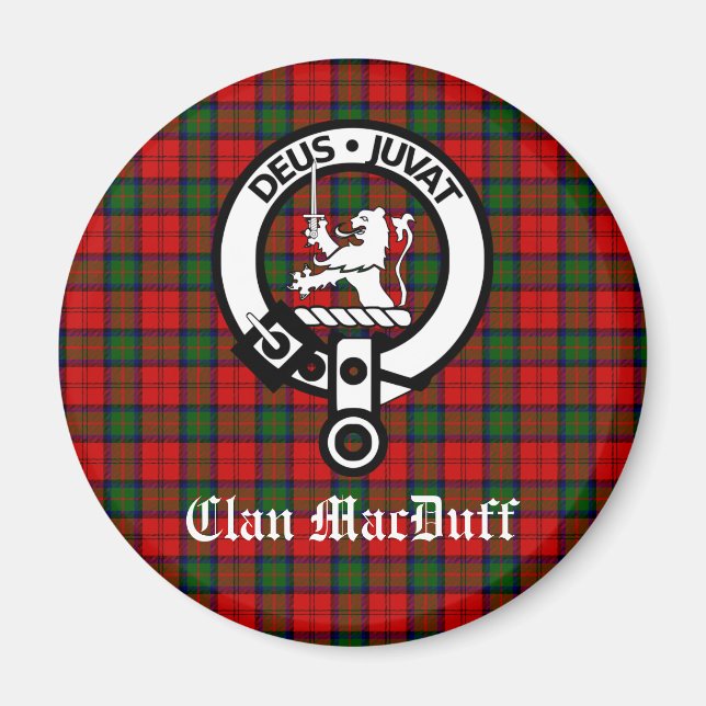Scottish Klan MacDuff Tartan och Vapensköld Badge Magnet (Framsidan)
