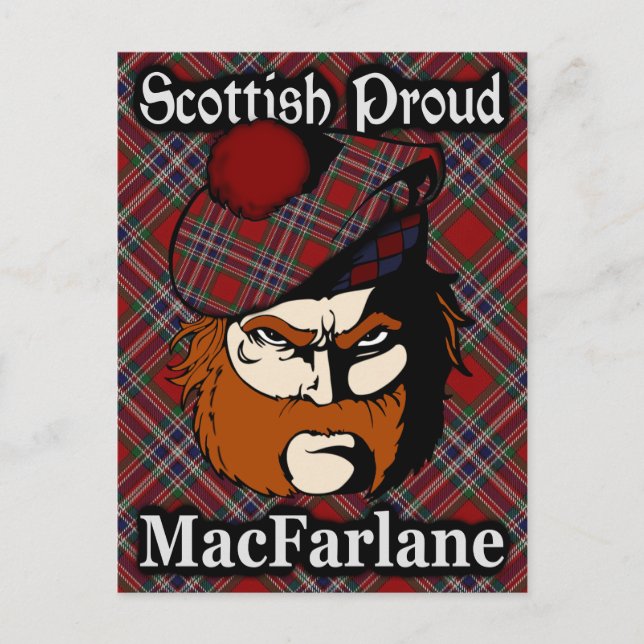 Scottish Klan MacFarlane Tartan Postcard Vykort (Framsida)