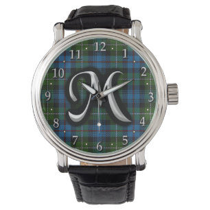 Scottish Klan MacKenzie Brev M Monogram Tartan Armbandsur