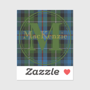 Scottish Klan MacKenzie Tartan Guld Namn-Initial Klistermärken