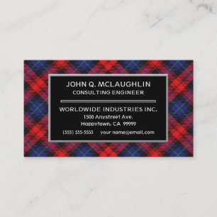 Scottish Klan MacLachlan Tartan Play Visitkort