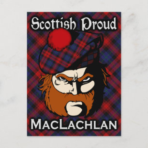 Scottish Klan MacLachlan Tartan Postcard Vykort