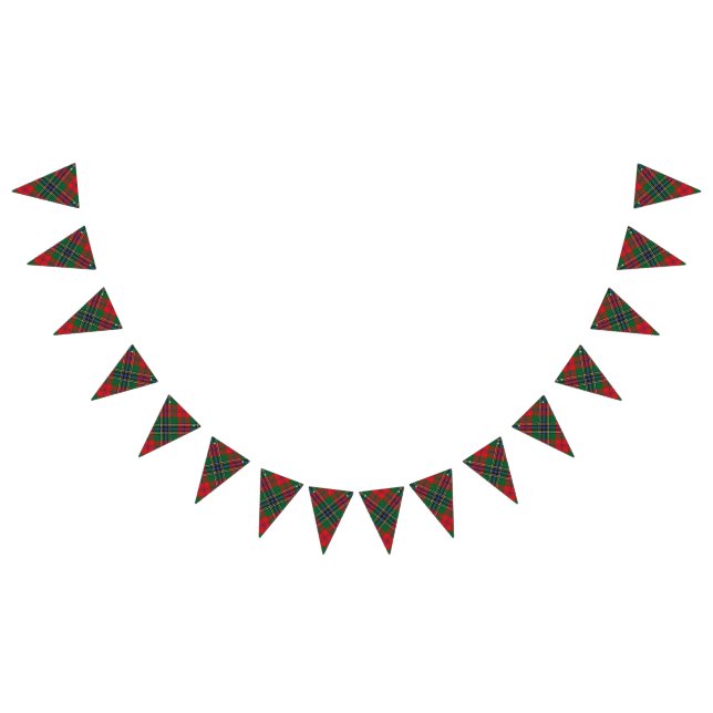 Scottish Klan MacLean Red Tartan Vimplar (Alla)