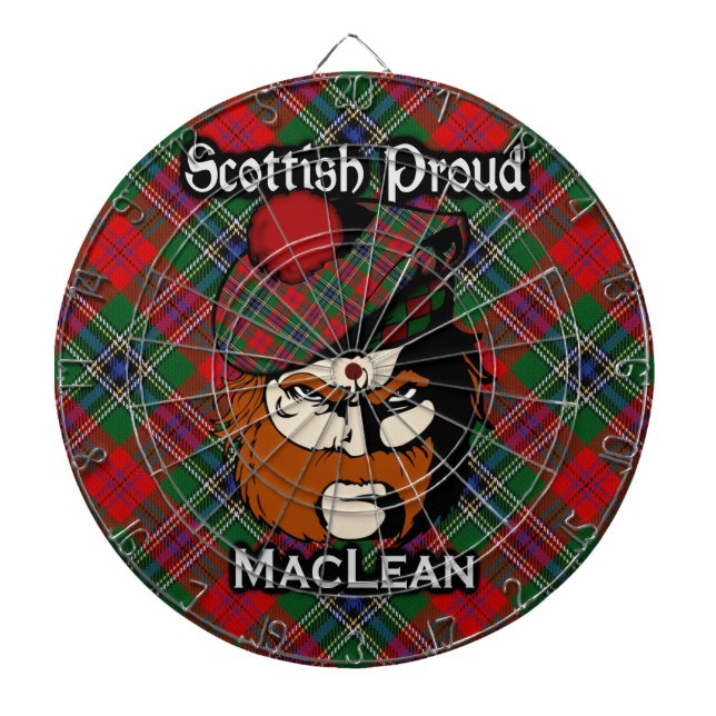 Scottish Klan MacLean Tartan Dartboard Darttavla (Framsidan)