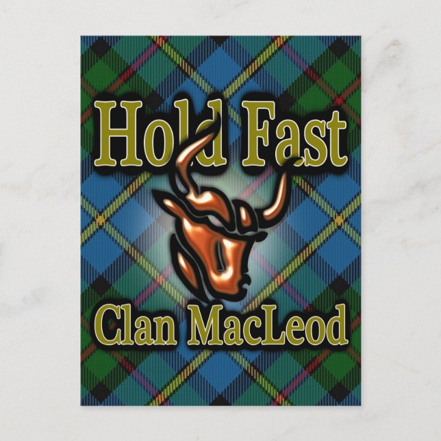 Scottish Klan MacLeod Hold Fast Tartan Vykort (Framsida)
