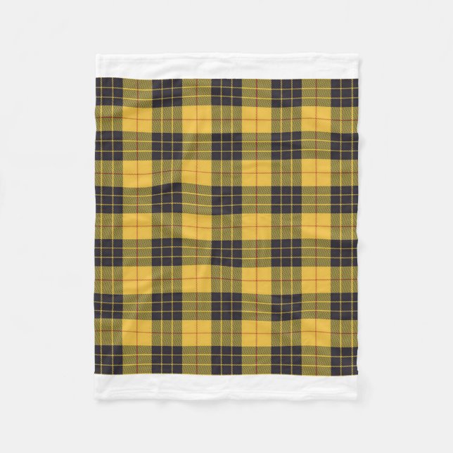 Scottish Klan MacLeod of Lewis Gult Black Tartan Fleecefilt (Framsidan)