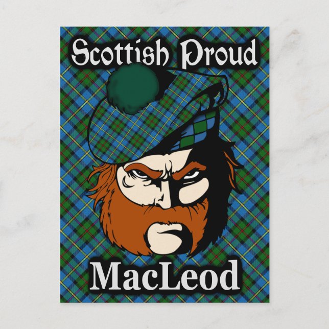 Scottish Klan MacLeod Tartan Postcard Vykort (Framsida)