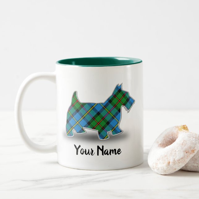 Scottish Klan MacLeod Tartan Scottish Terrier Två-Tonad Mugg (Med munk)