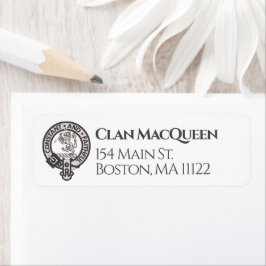 Scottish Klan MacQueen Badge Address Label Returadress Etikett