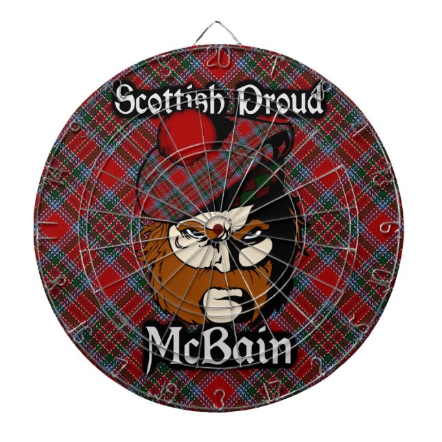 Scottish Klan McBain MacBain Tartan Dartboard Piltavla (Framsidan)
